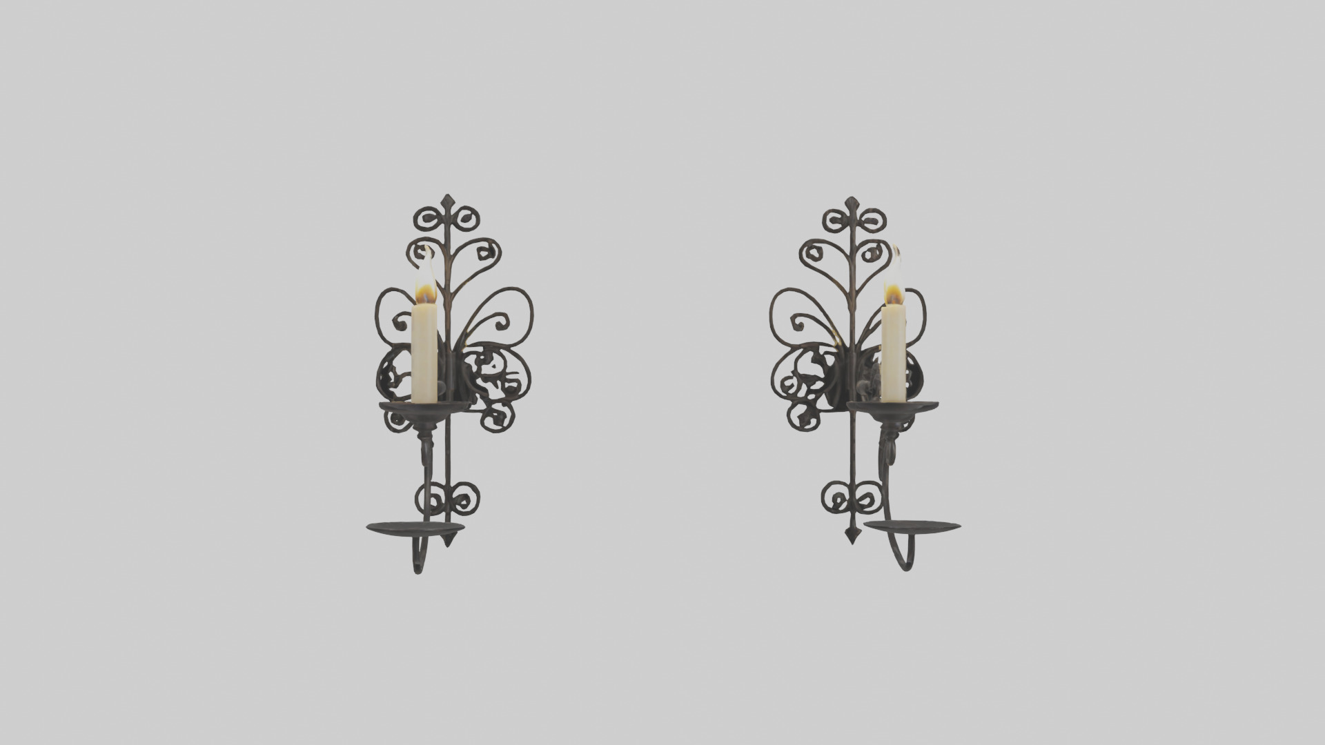 Candle wall sconce model Low-poly 3D model_19