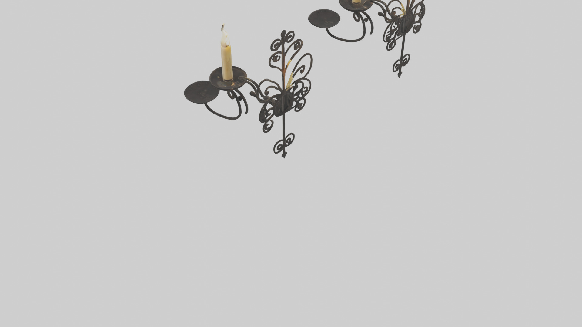 Candle wall sconce model Low-poly 3D model_3