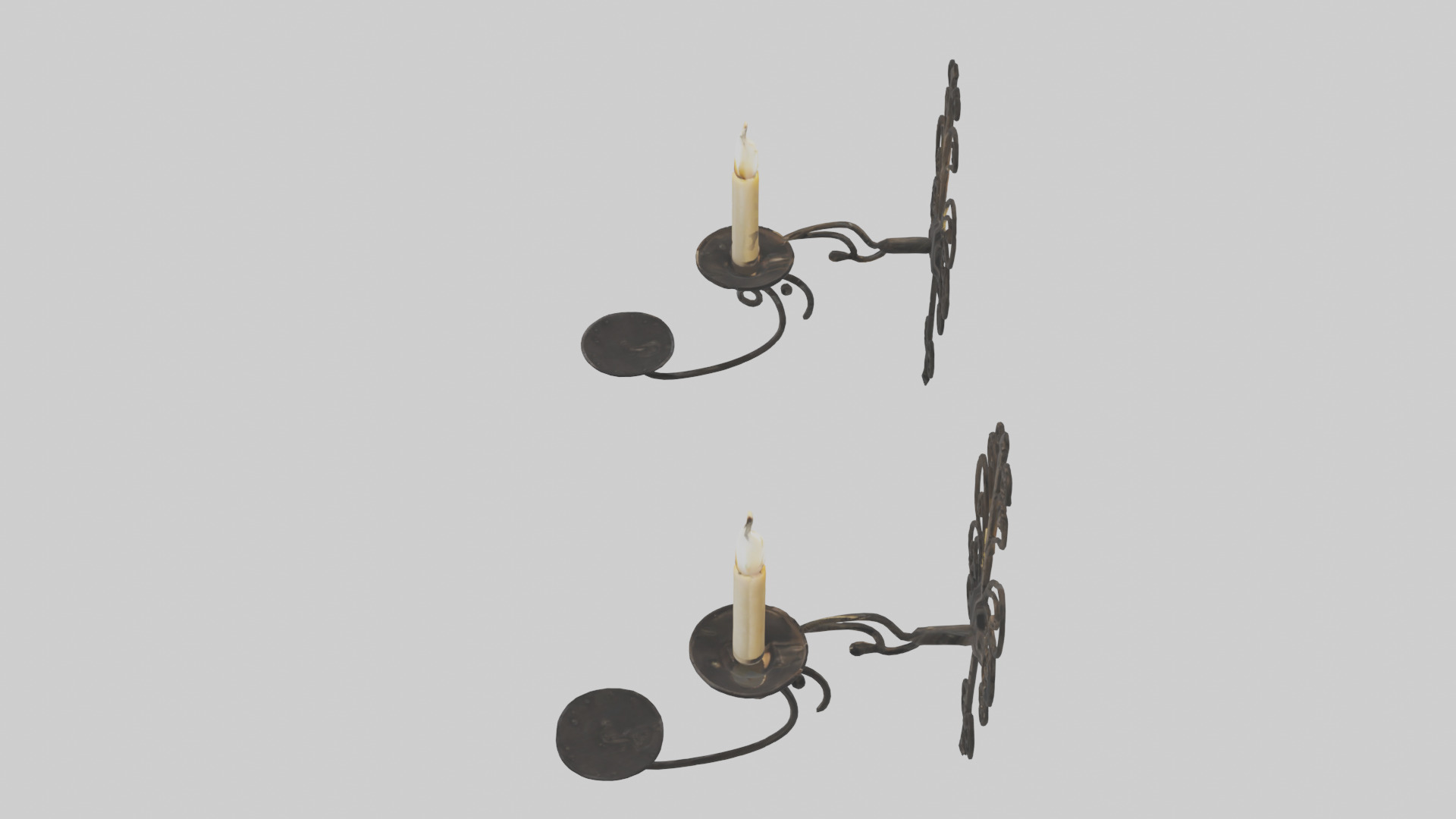 Candle wall sconce model Low-poly 3D model_27