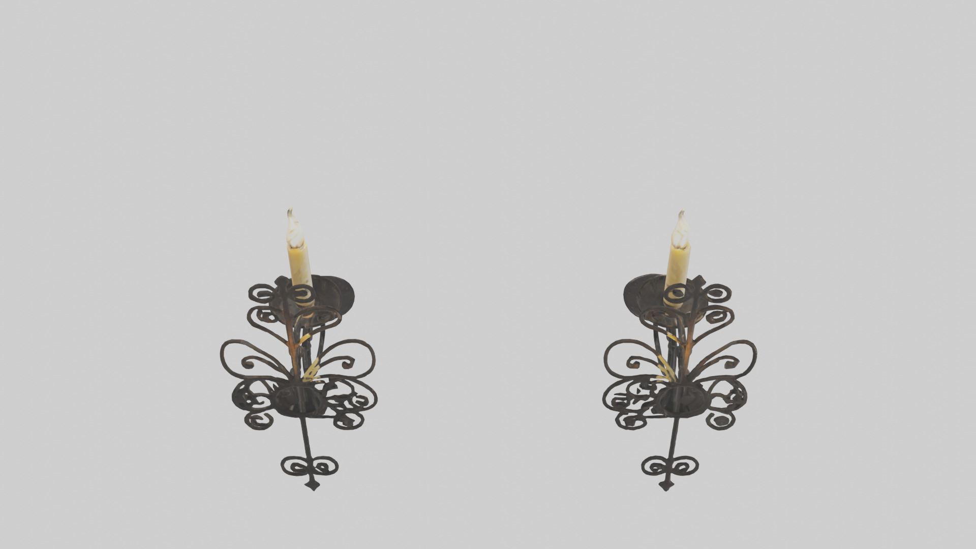 Candle wall sconce model Low-poly 3D model_25