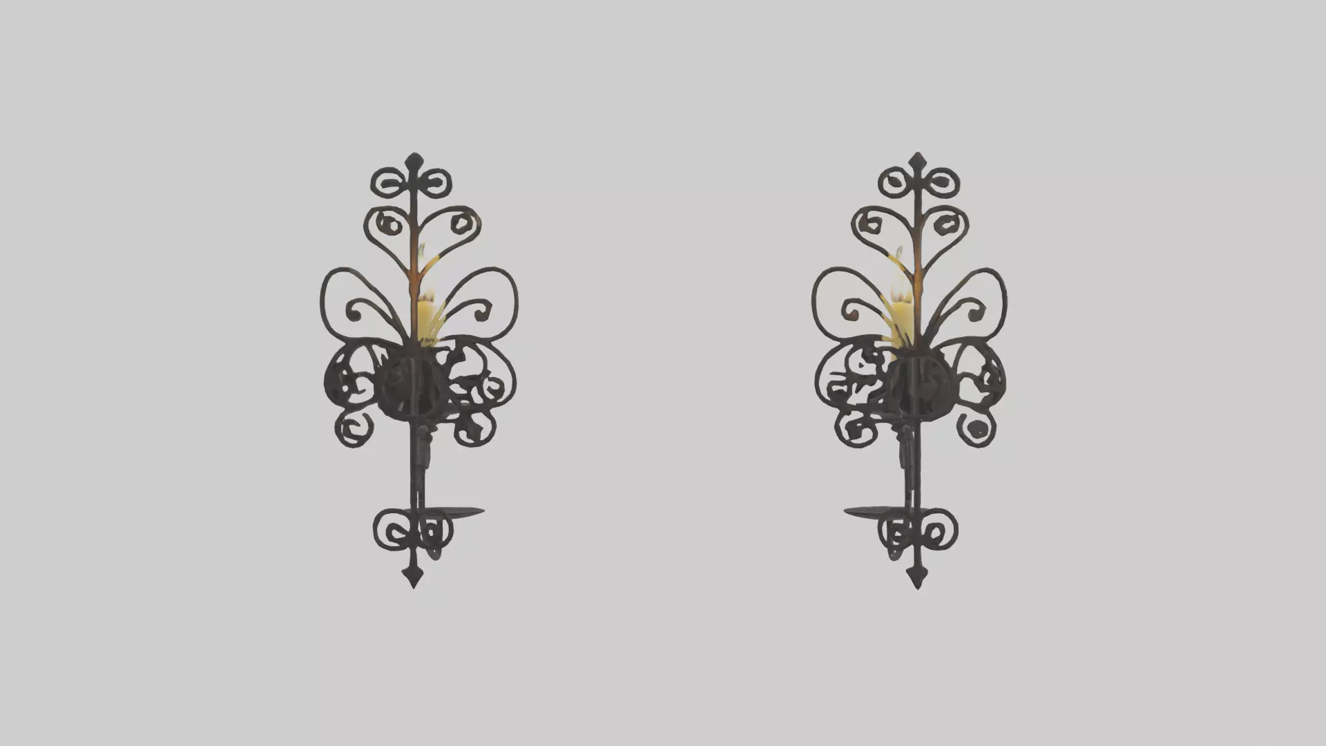 Candle wall sconce model Low-poly 3D model_0