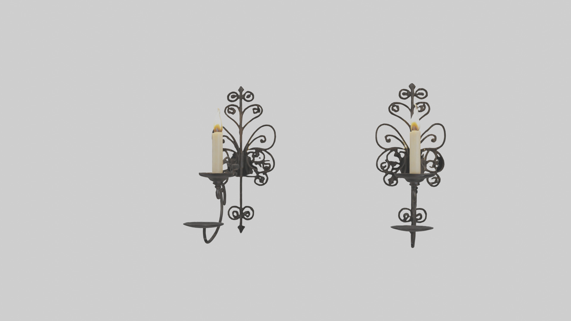 Candle wall sconce model Low-poly 3D model_13