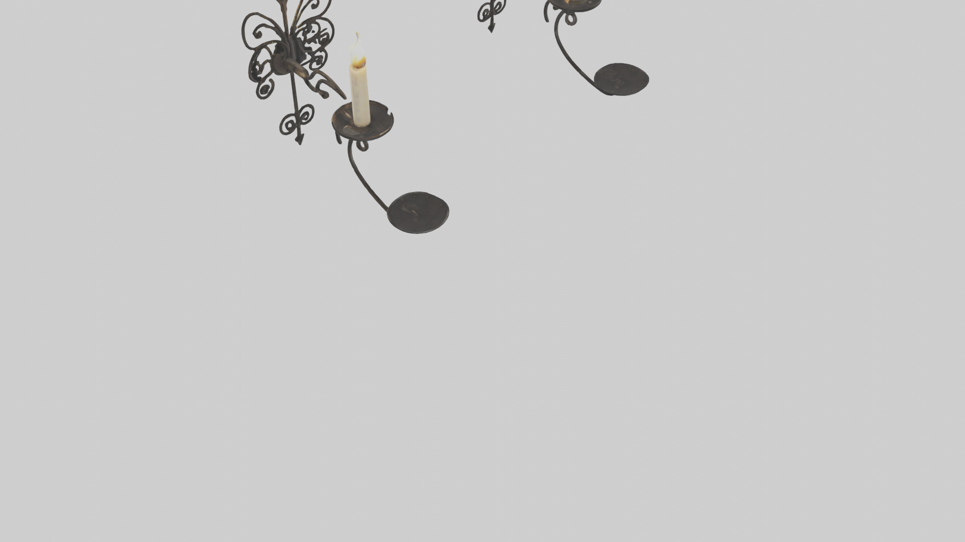 Candle wall sconce model Low-poly 3D model_6