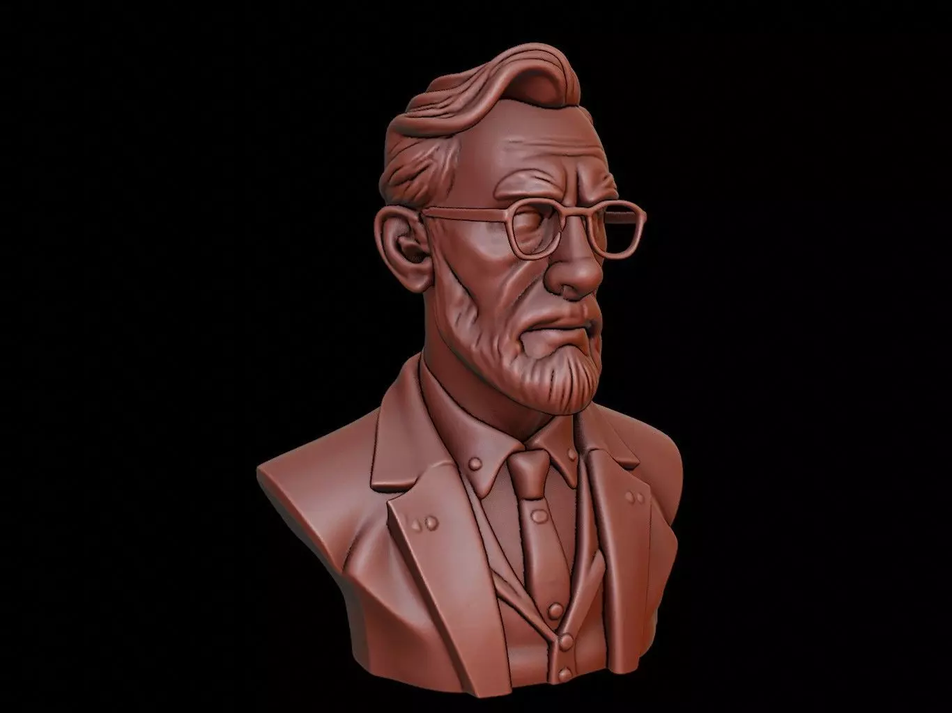 Physicist Bust 3D print model_0