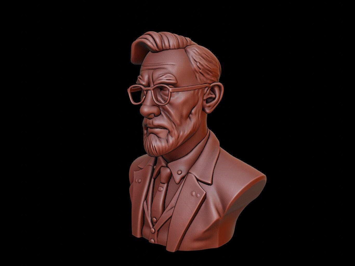 Physicist Bust 3D print model_2