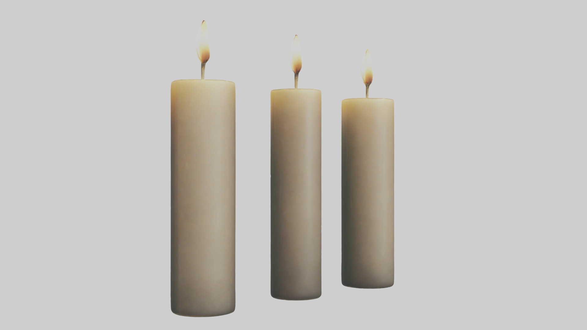 Candles model Low-poly 3D model_1