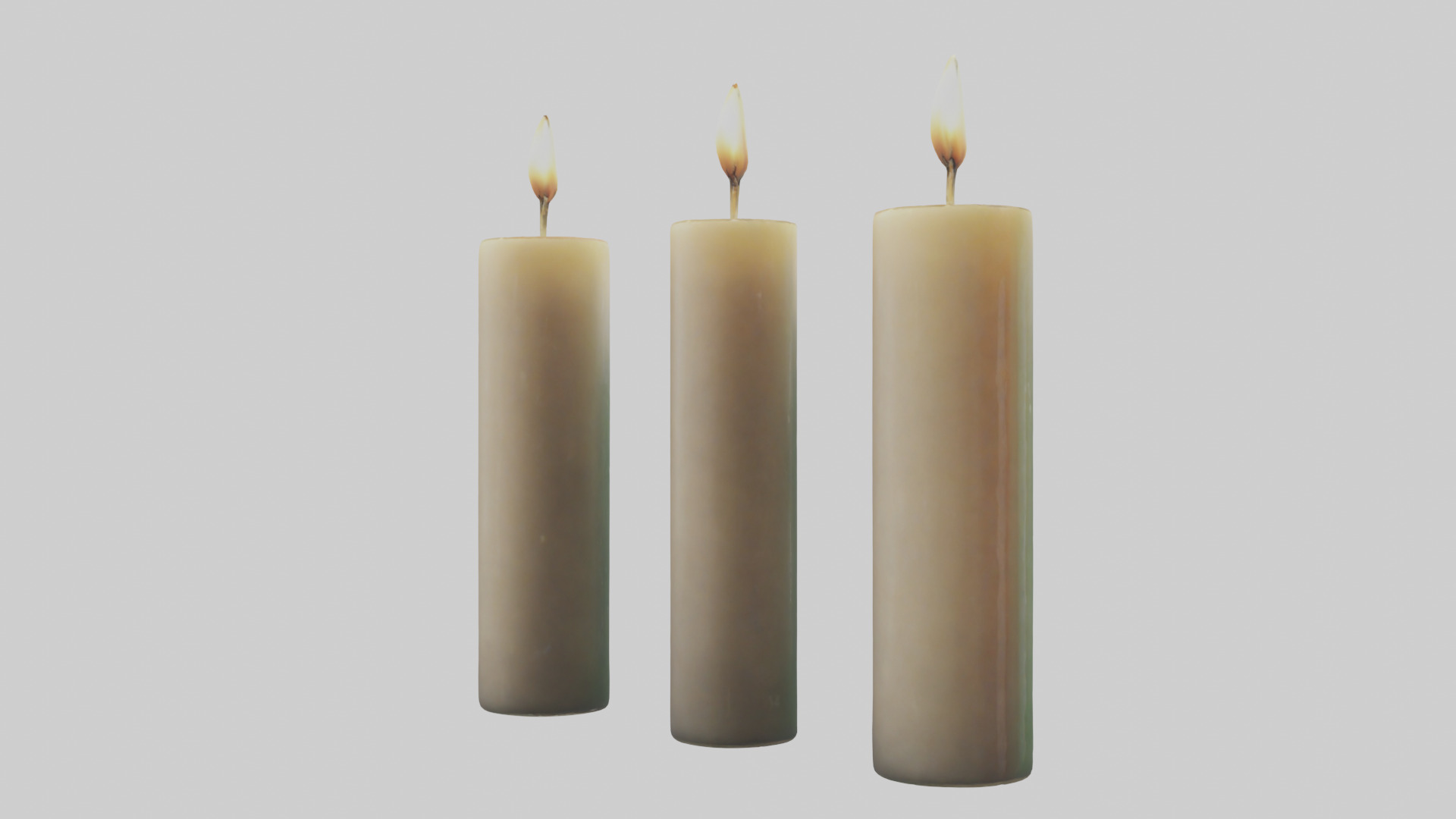 Candles model Low-poly 3D model_2
