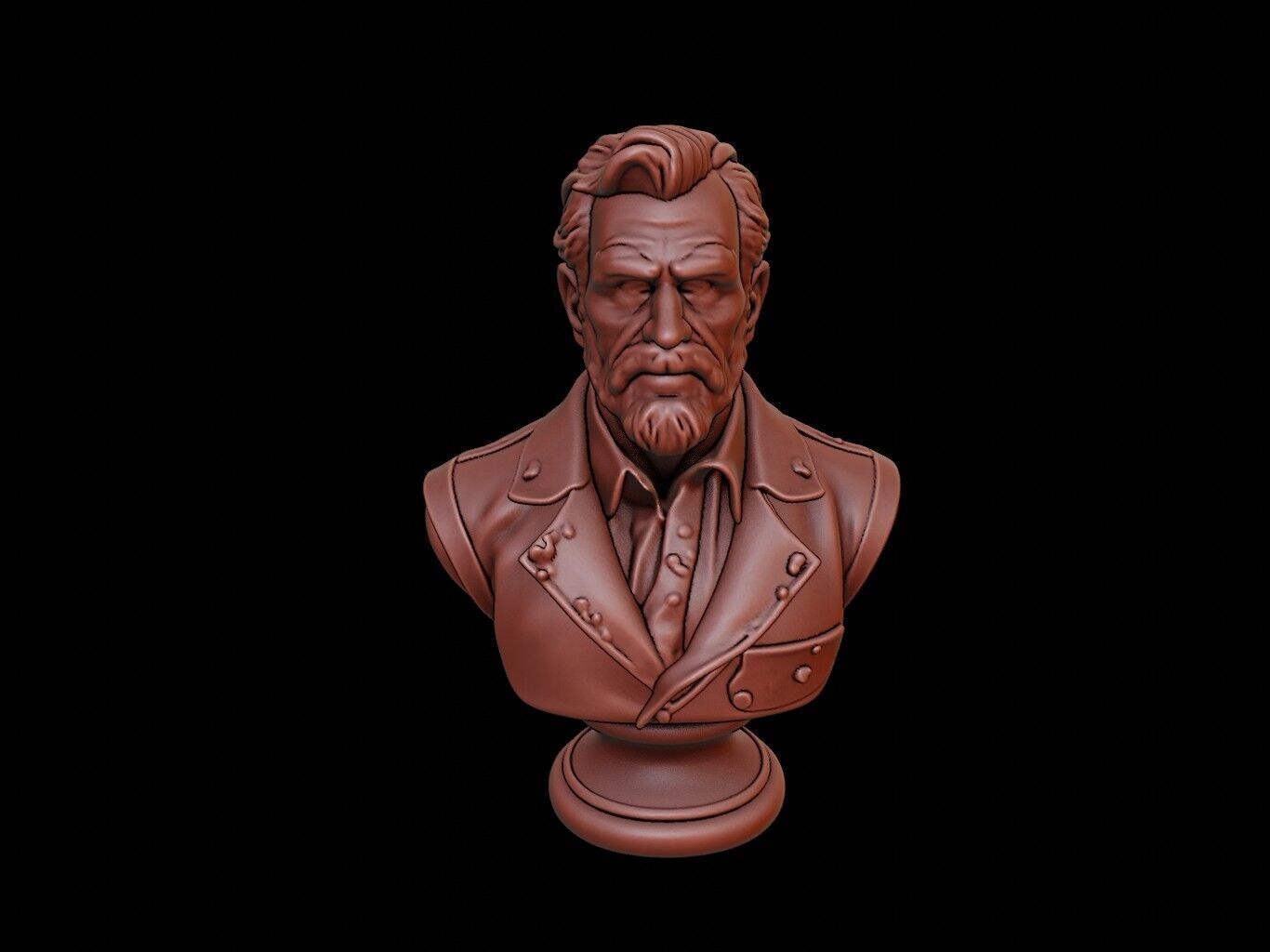 Poet Bust 3D print model_1