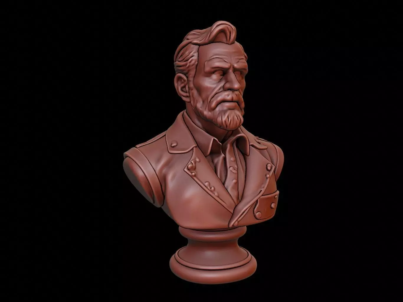 Poet Bust 3D print model_0