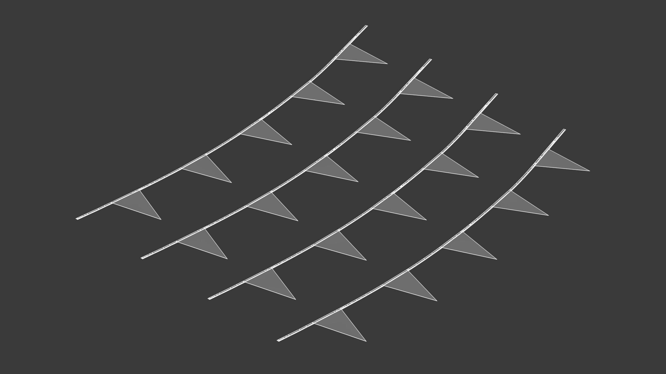 Athletics Flags On A Rope 3D model_5