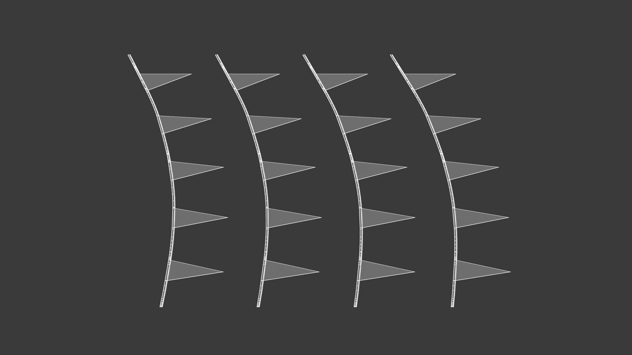 Athletics Flags On A Rope 3D model_6