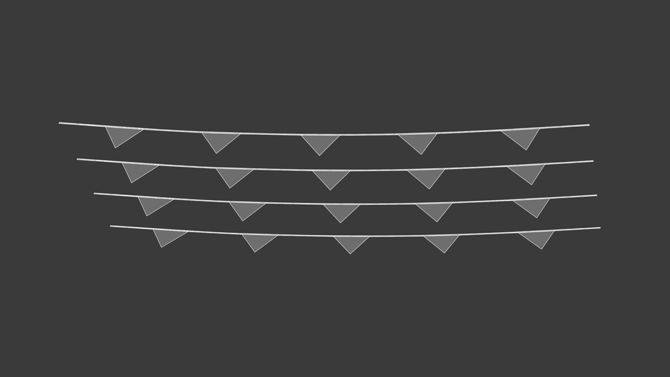 Athletics Flags On A Rope 3D model_8