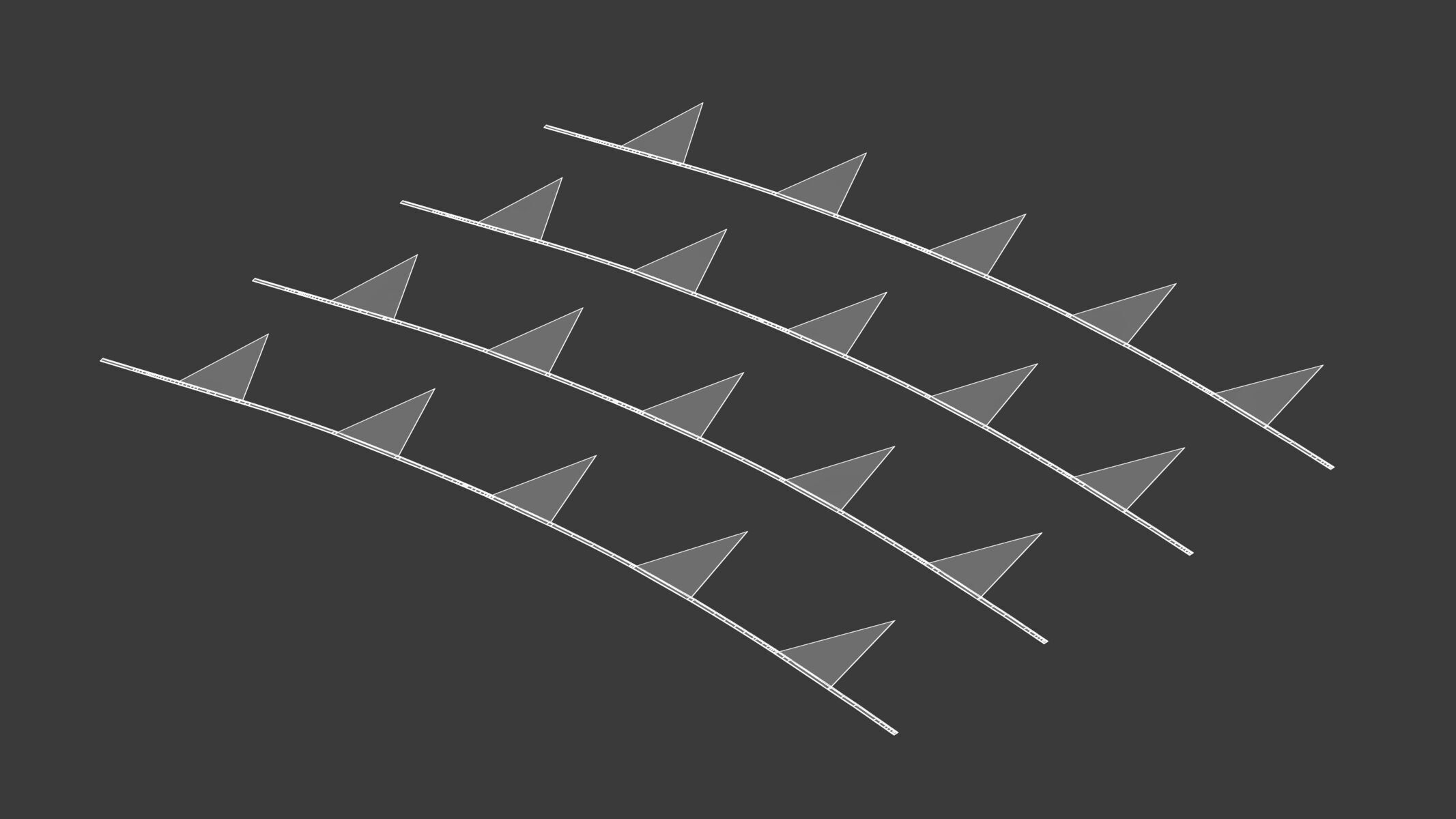 Athletics Flags On A Rope 3D model_7