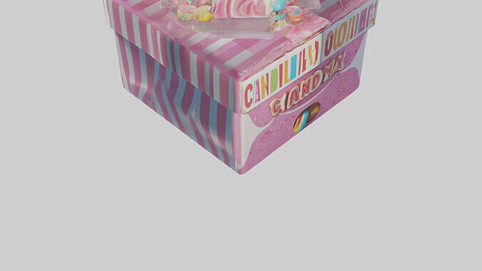 Candy Box model Low-poly 3D model 7