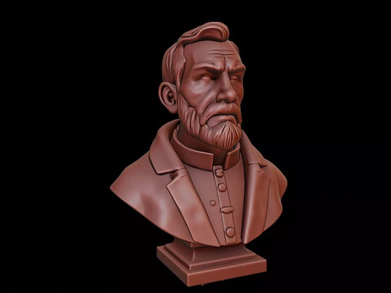 Priest Bust 3D print model_0
