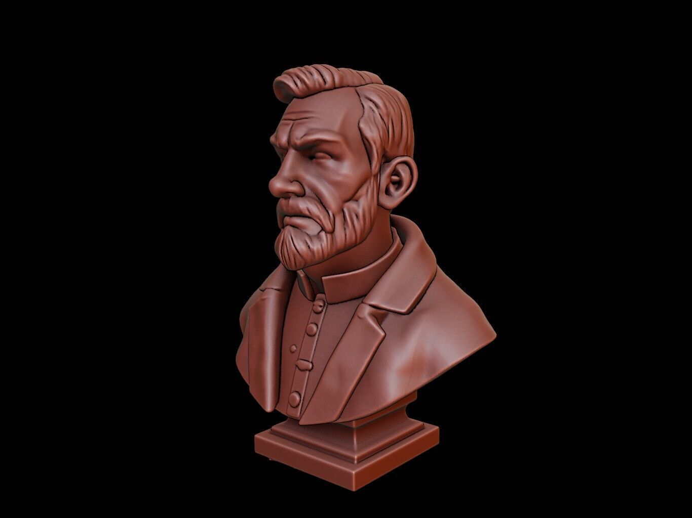 Priest Bust 3D print model_2