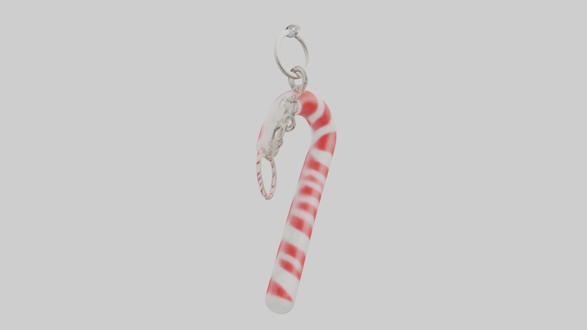 Candy cane keychain model Low-poly 3D model_1