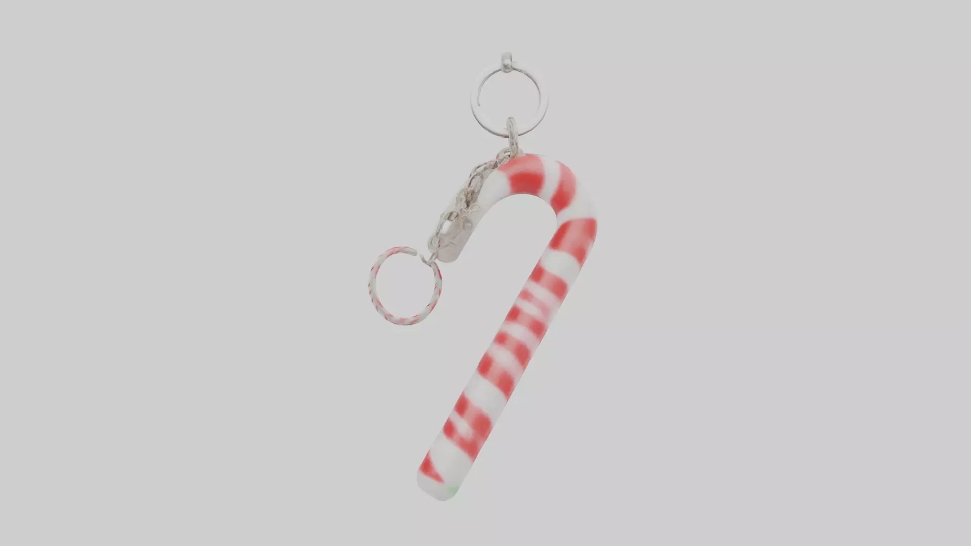 Candy cane keychain model Low-poly 3D model_0