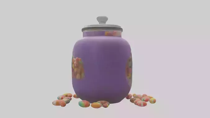 Candy Jar model Low-poly 3D model