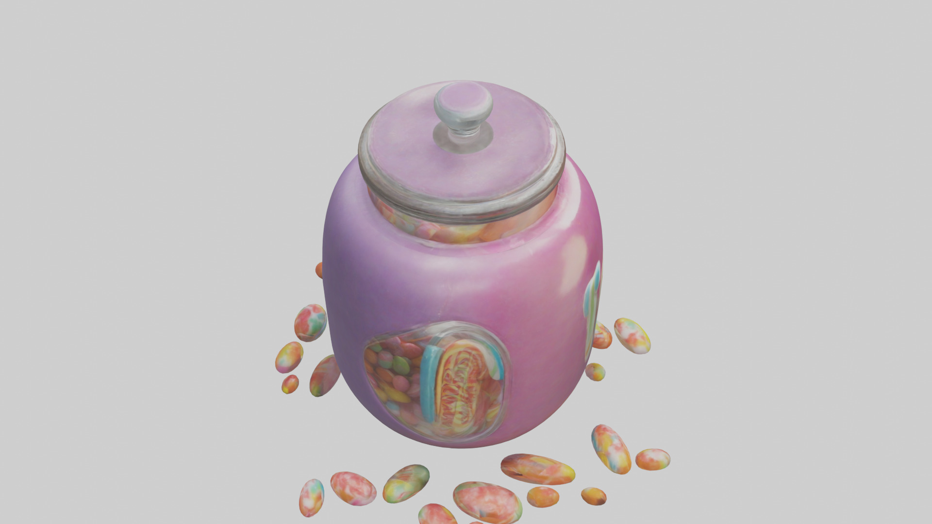Candy Jar model Low-poly 3D model_28