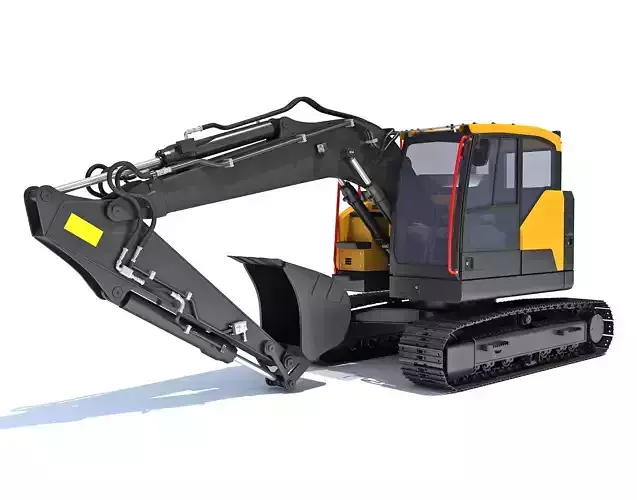 Construction Tracked Excavator 3D model