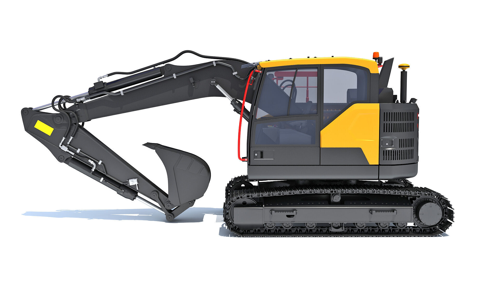 Construction Tracked Excavator 3D model_1