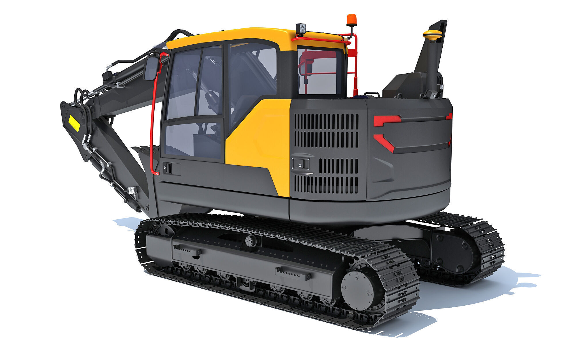 Construction Tracked Excavator 3D model_2