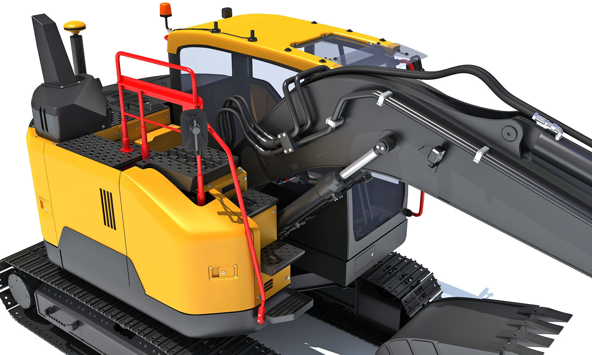 Construction Tracked Excavator 3D model_15