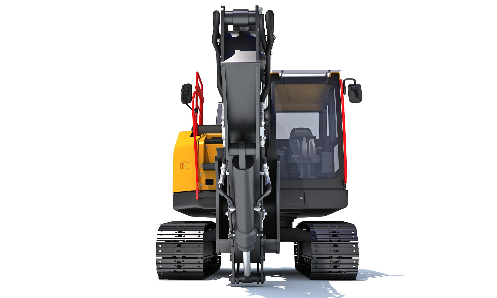 Construction Tracked Excavator 3D model_11