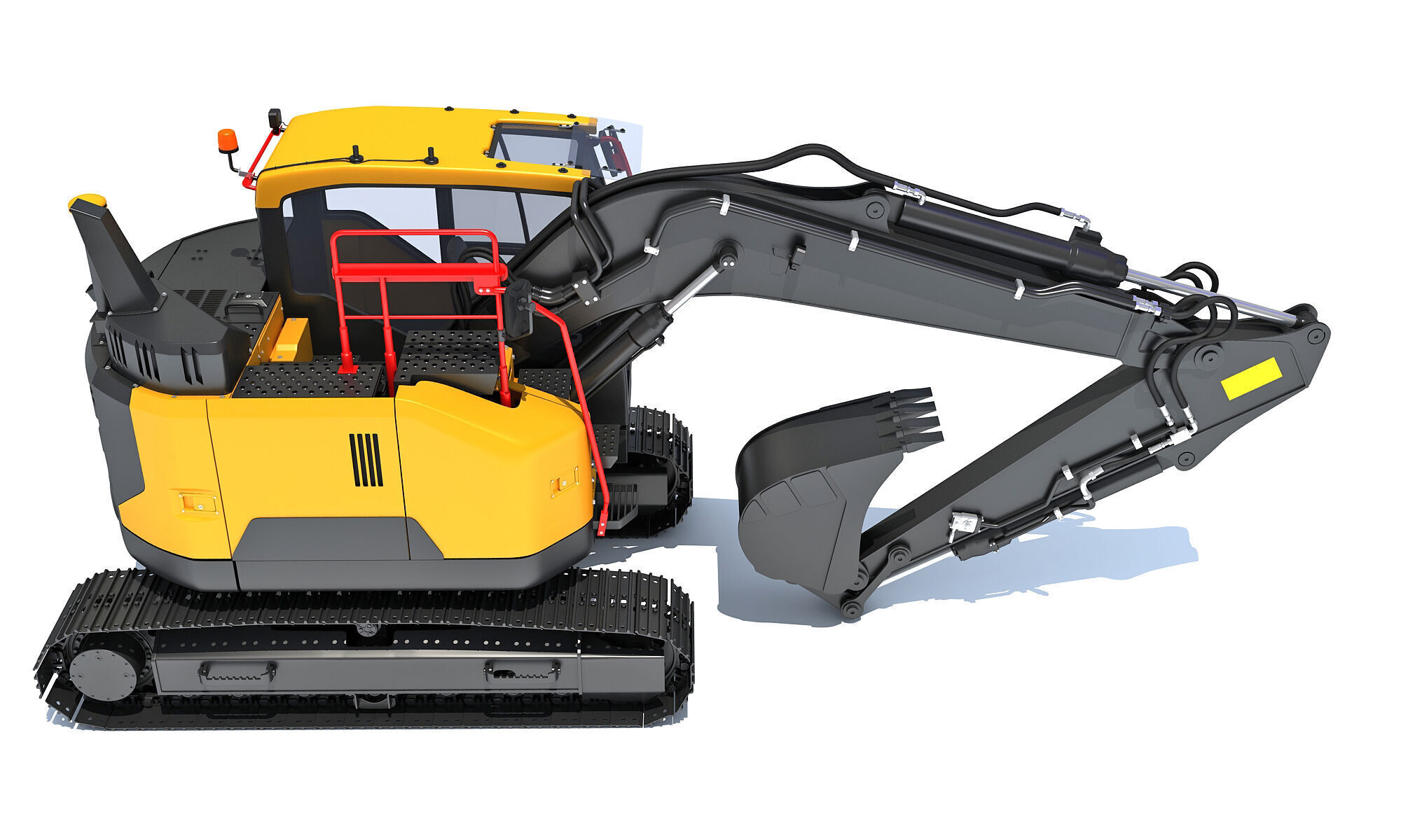 Construction Tracked Excavator 3D model_7