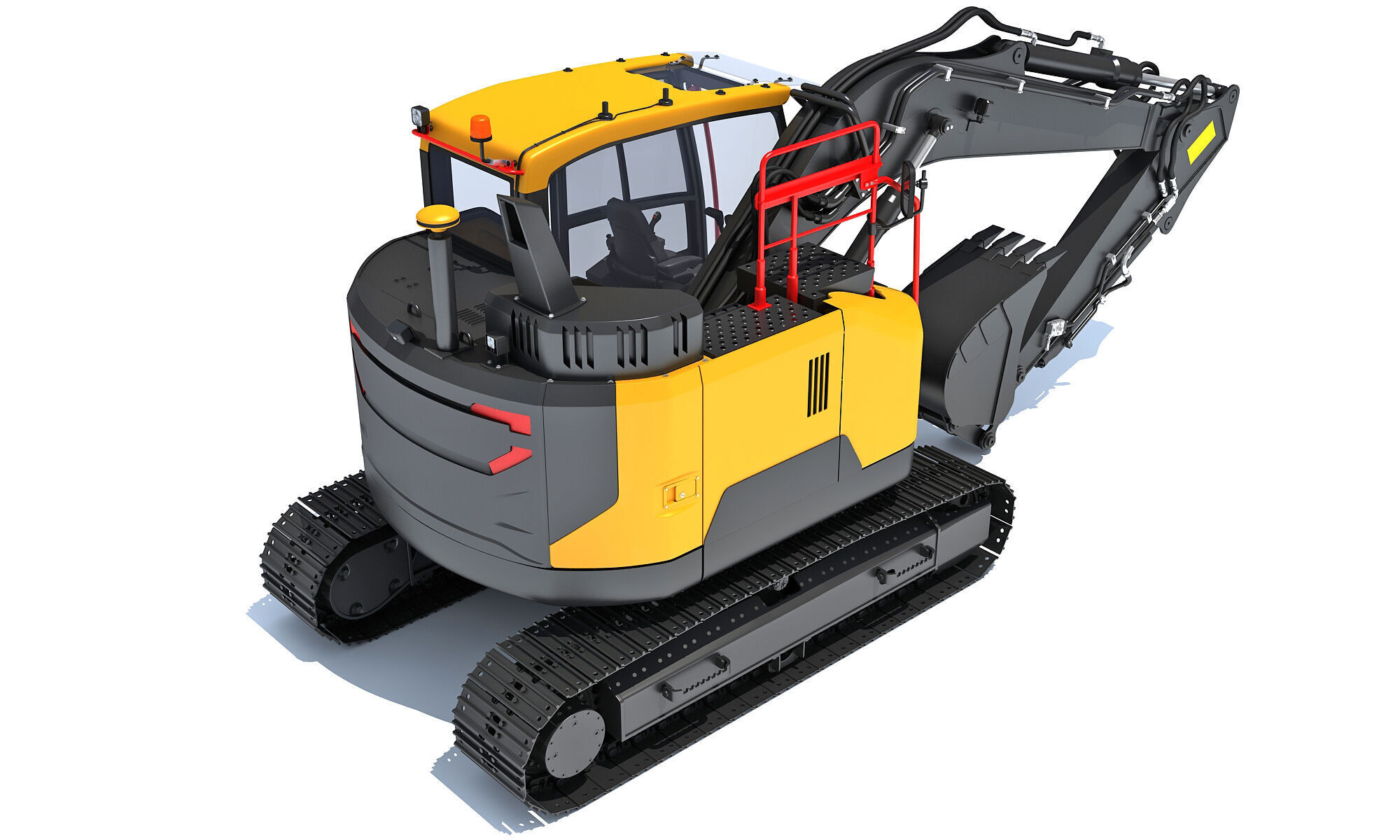 Construction Tracked Excavator 3D model_6
