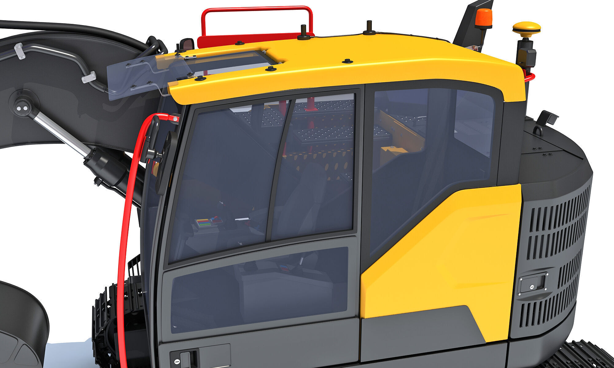 Construction Tracked Excavator 3D model_14