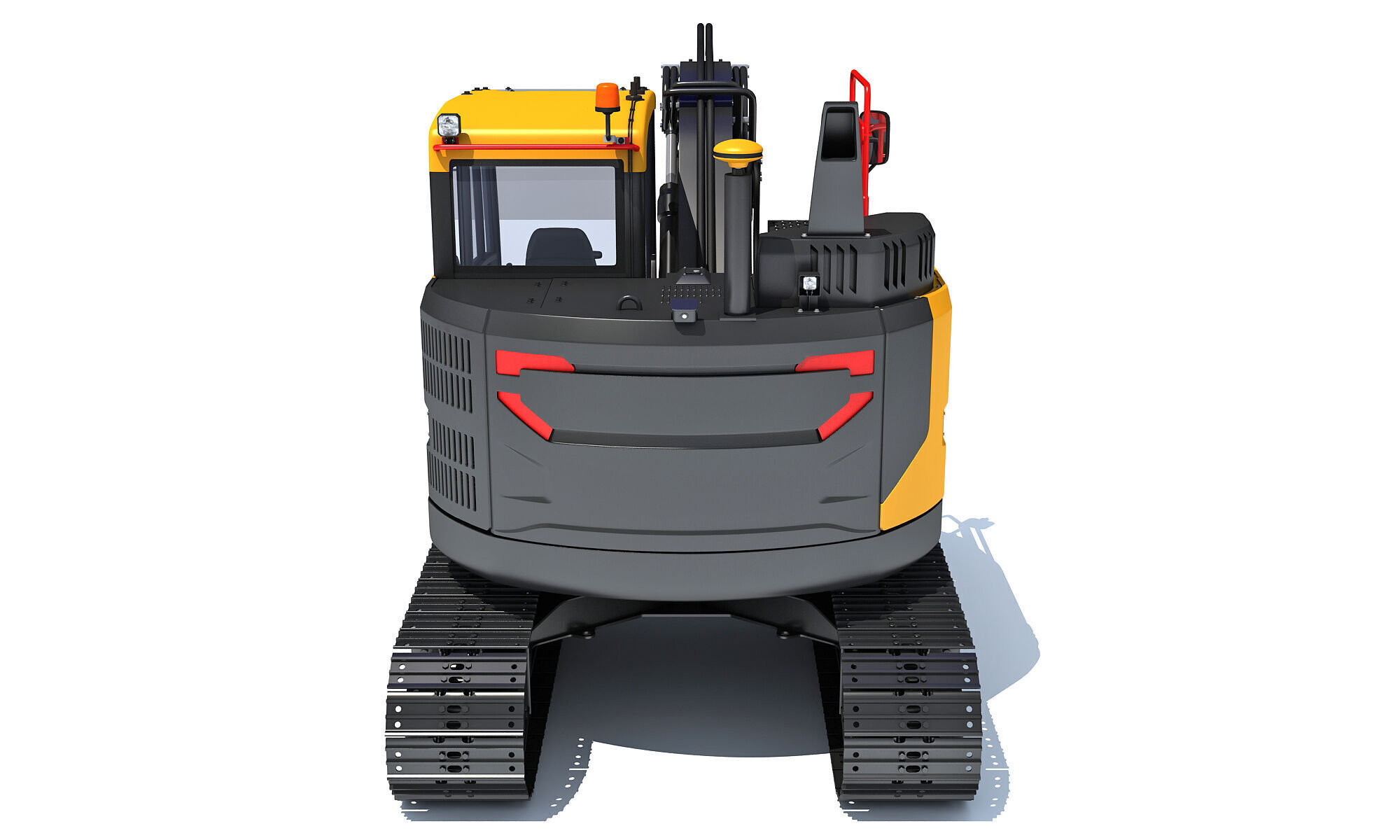Construction Tracked Excavator 3D model_4