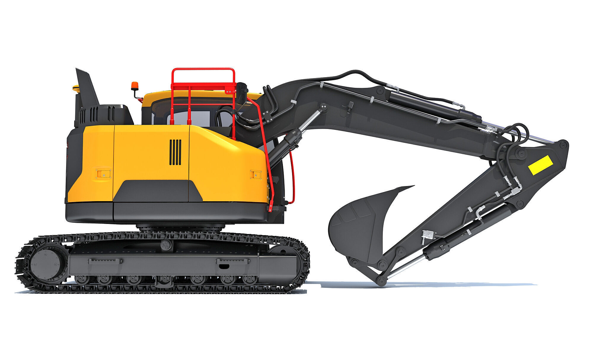 Construction Tracked Excavator 3D model_8