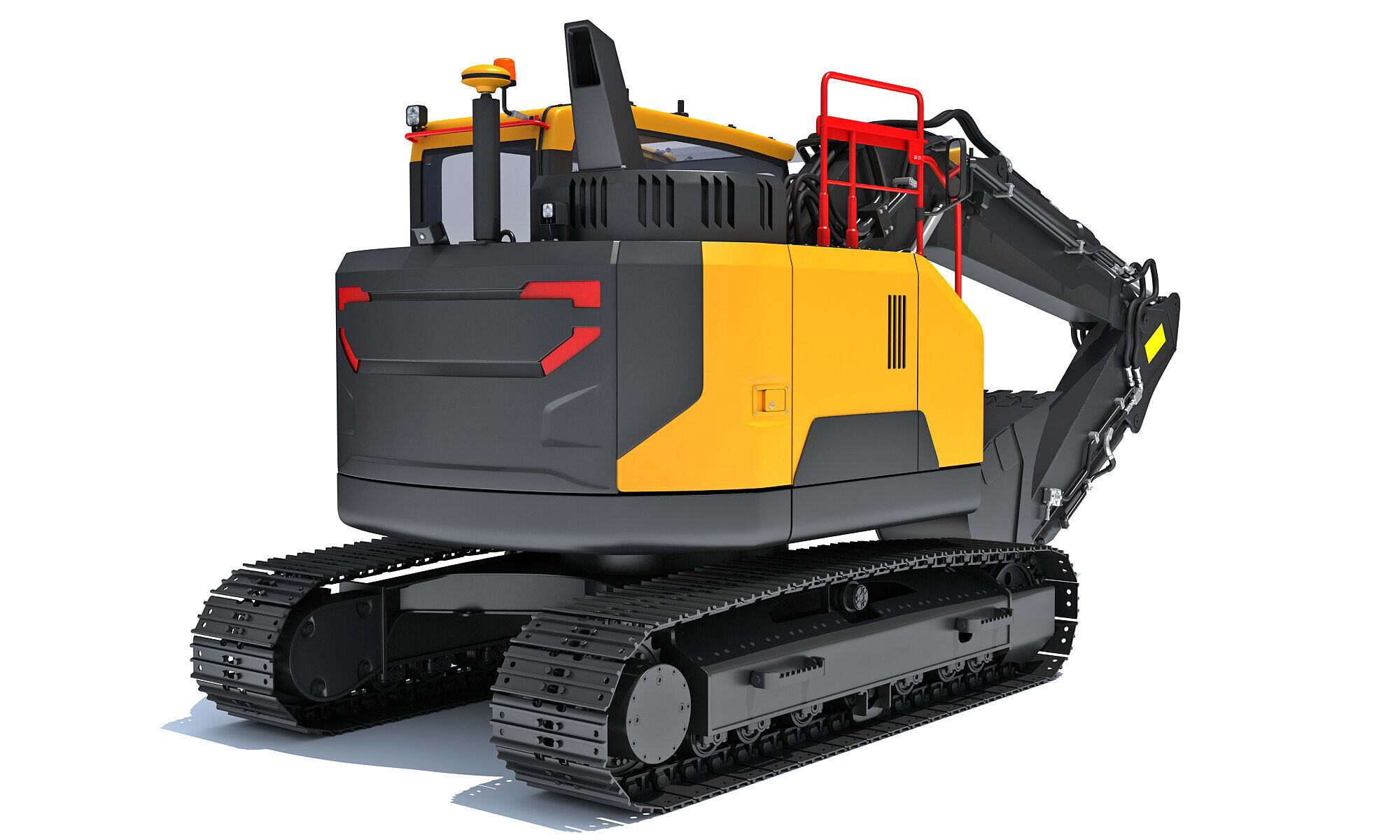 Construction Tracked Excavator 3D model_5