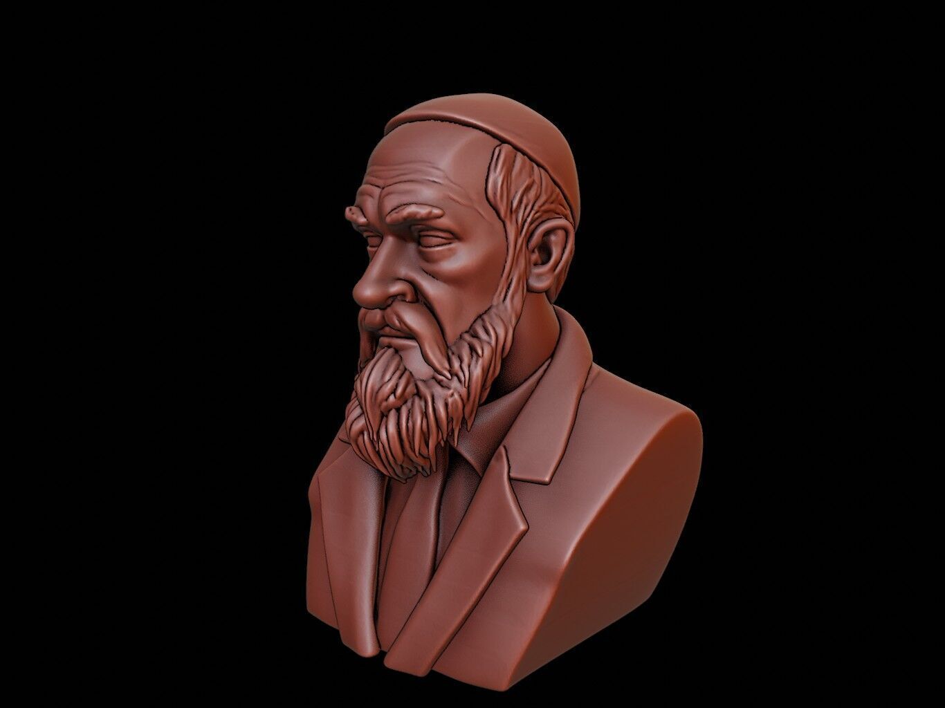 Rabbi Bust 3D print model_2