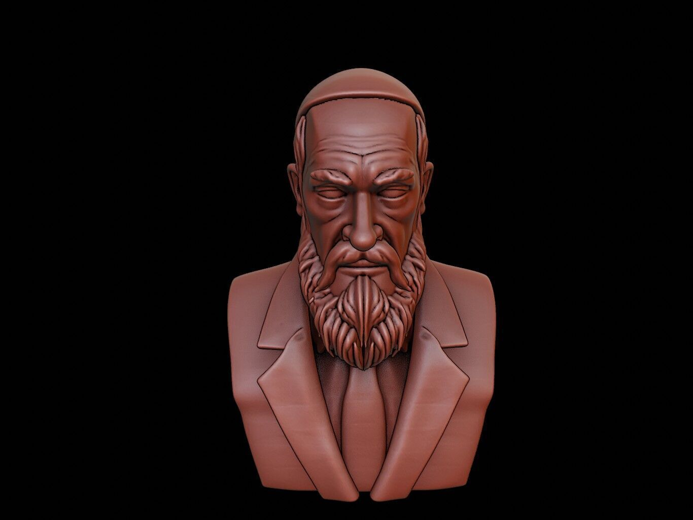 Rabbi Bust 3D print model_1