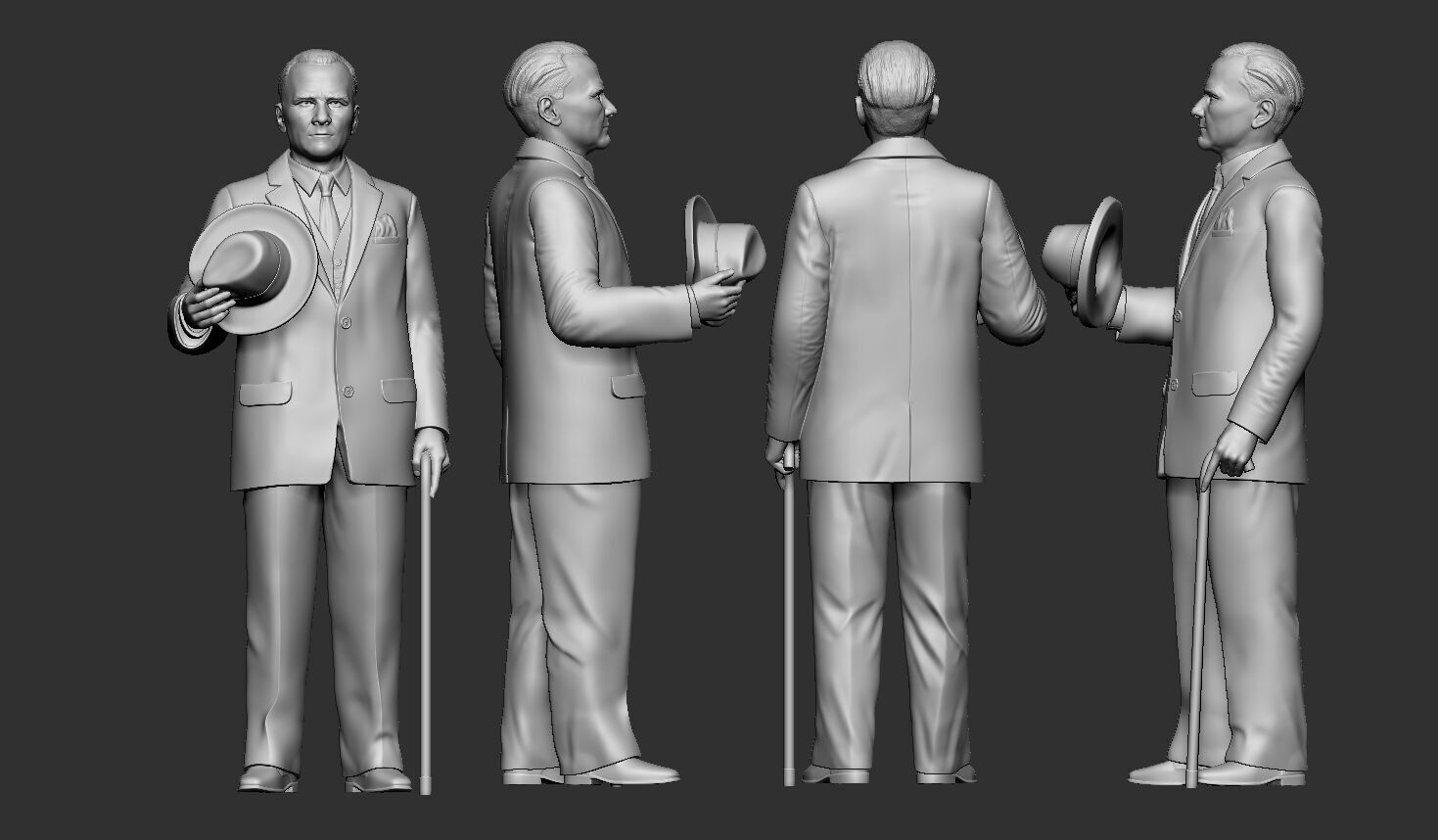 Gazi Mustafa Kemal Ataturk Statue 3D print model_13