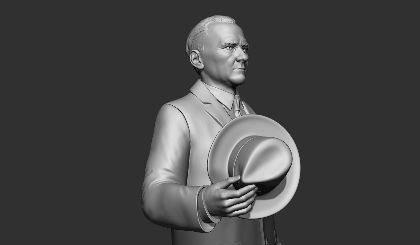 Gazi Mustafa Kemal Ataturk Statue 3D print model_4