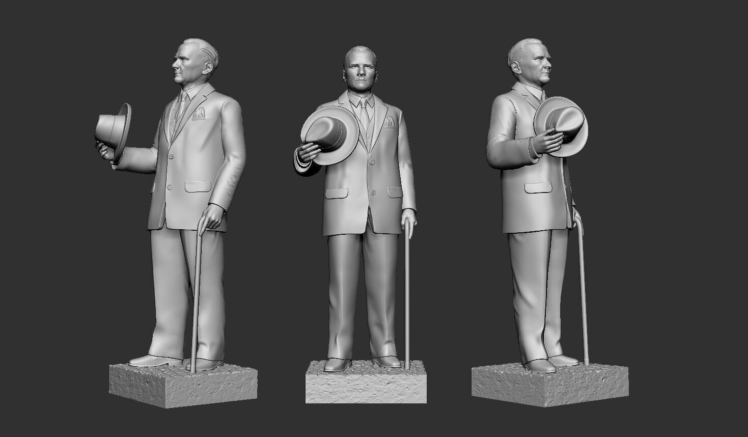 Gazi Mustafa Kemal Ataturk Statue 3D print model_2