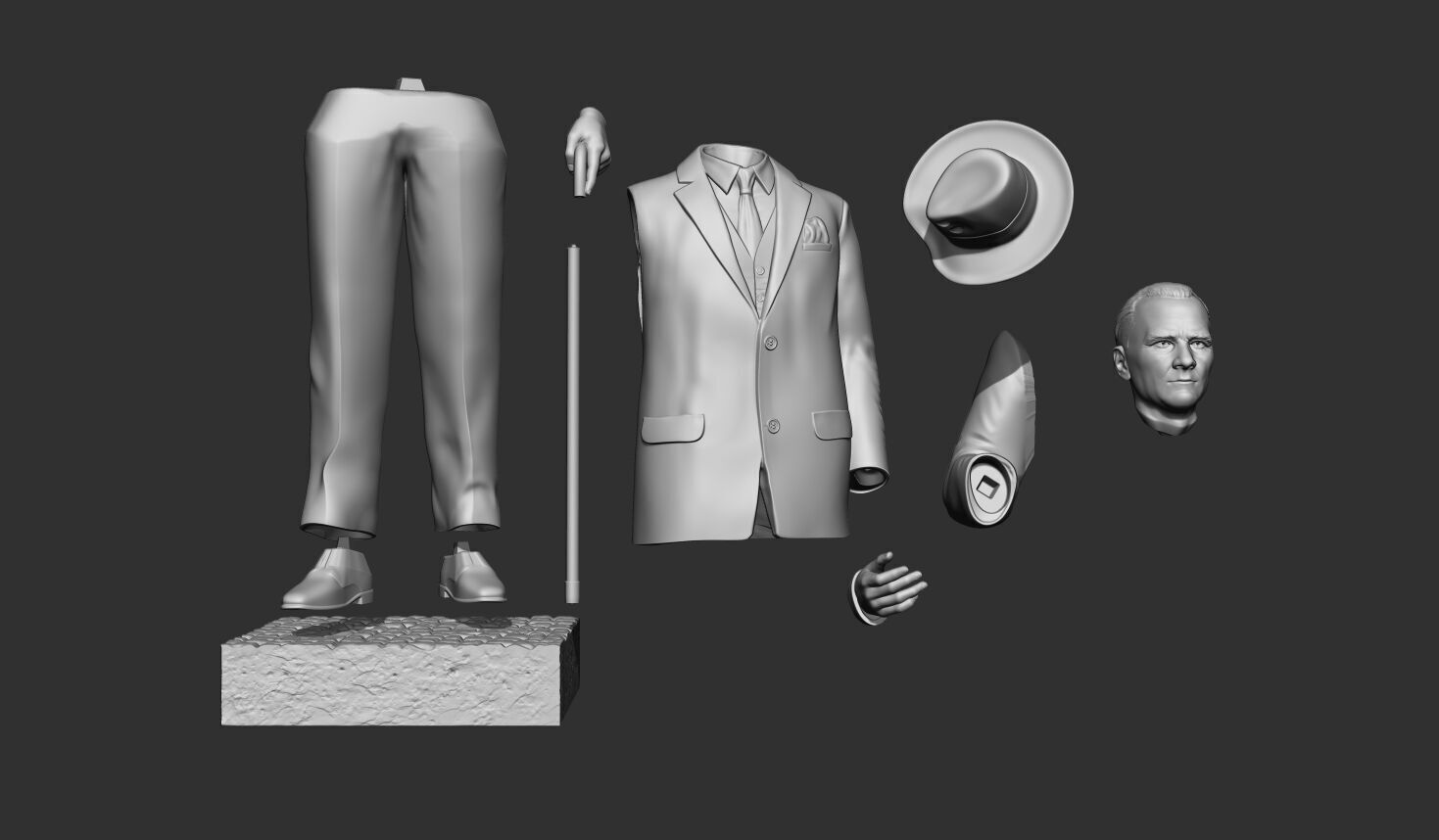 Gazi Mustafa Kemal Ataturk Statue 3D print model_10