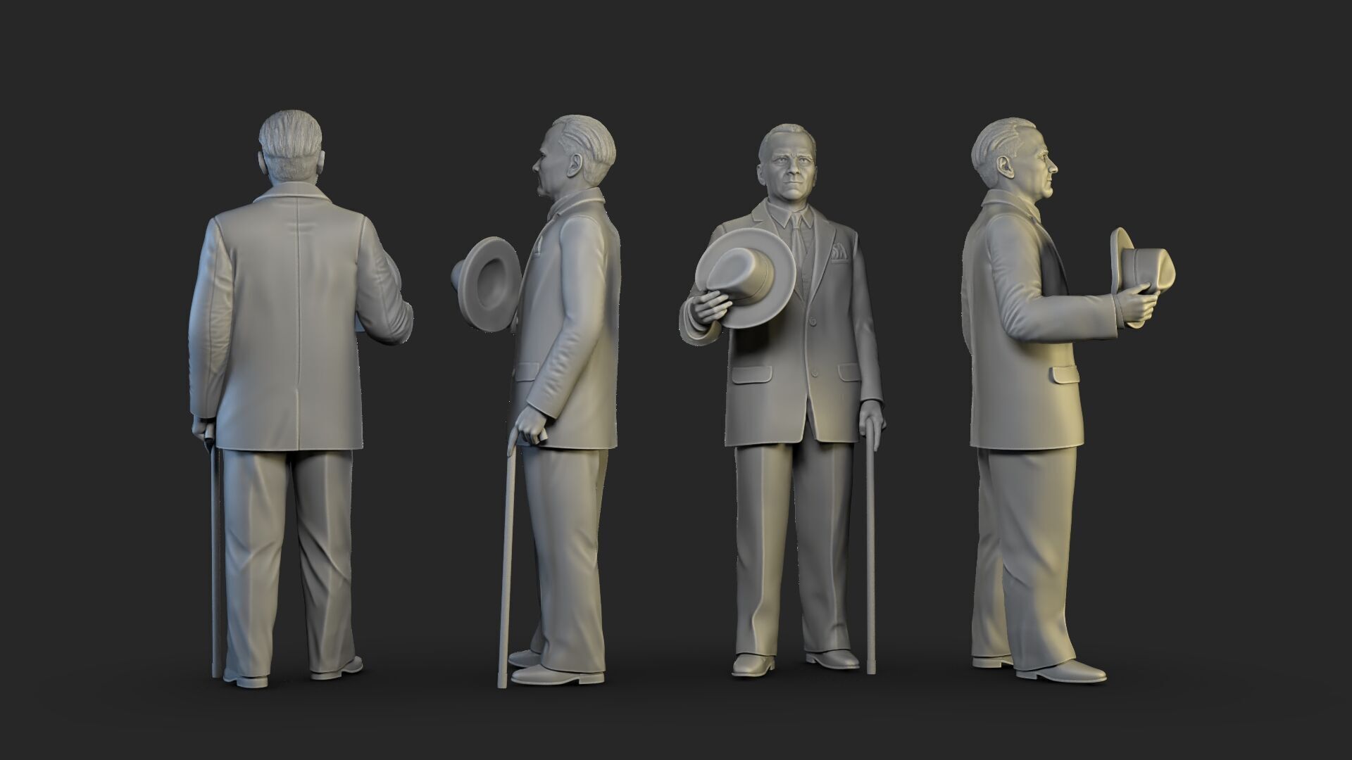 Gazi Mustafa Kemal Ataturk Statue 3D print model_1