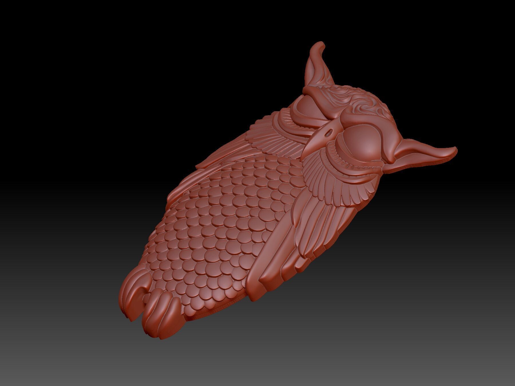 Owl bird  3D print model_4