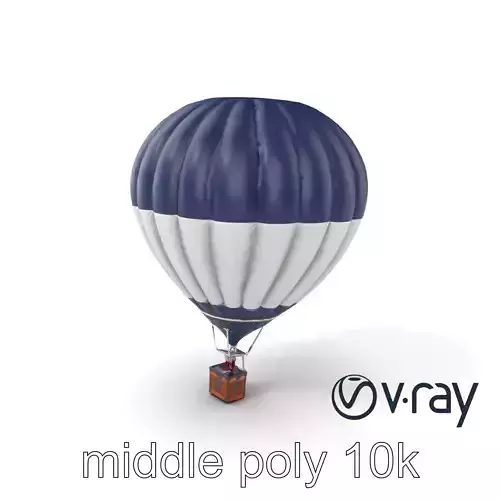 Classic Hot Air Balloon Navy Silver model pack