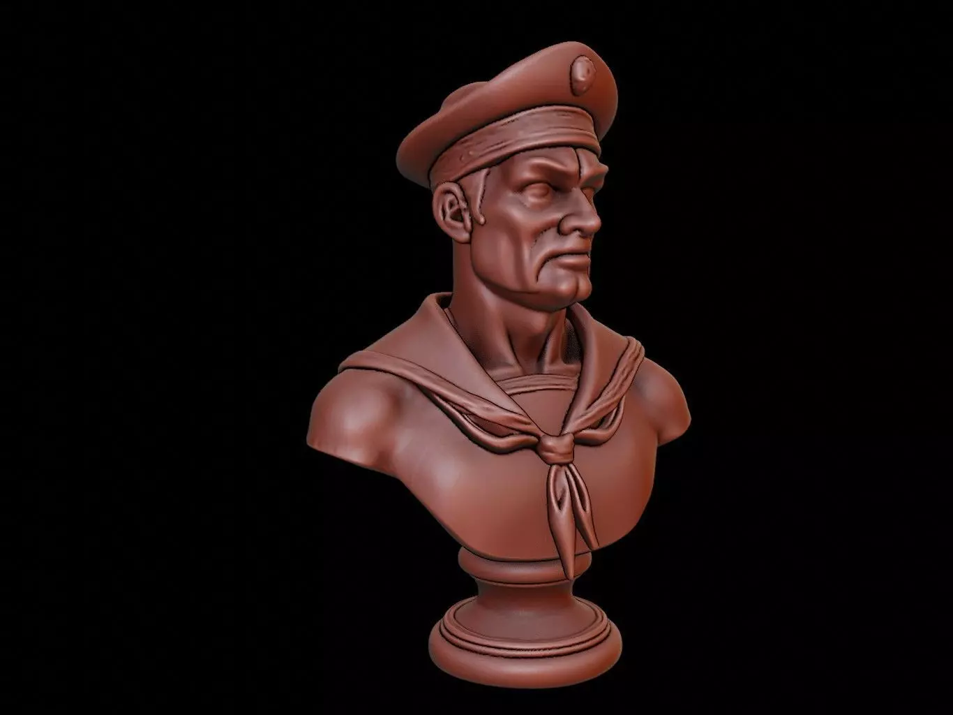 Sailor Bust 3D print model_0