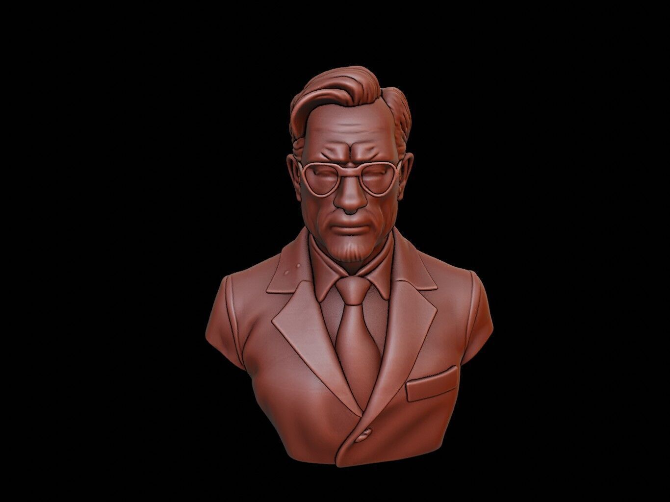 Scientist Bust 3D print model_1