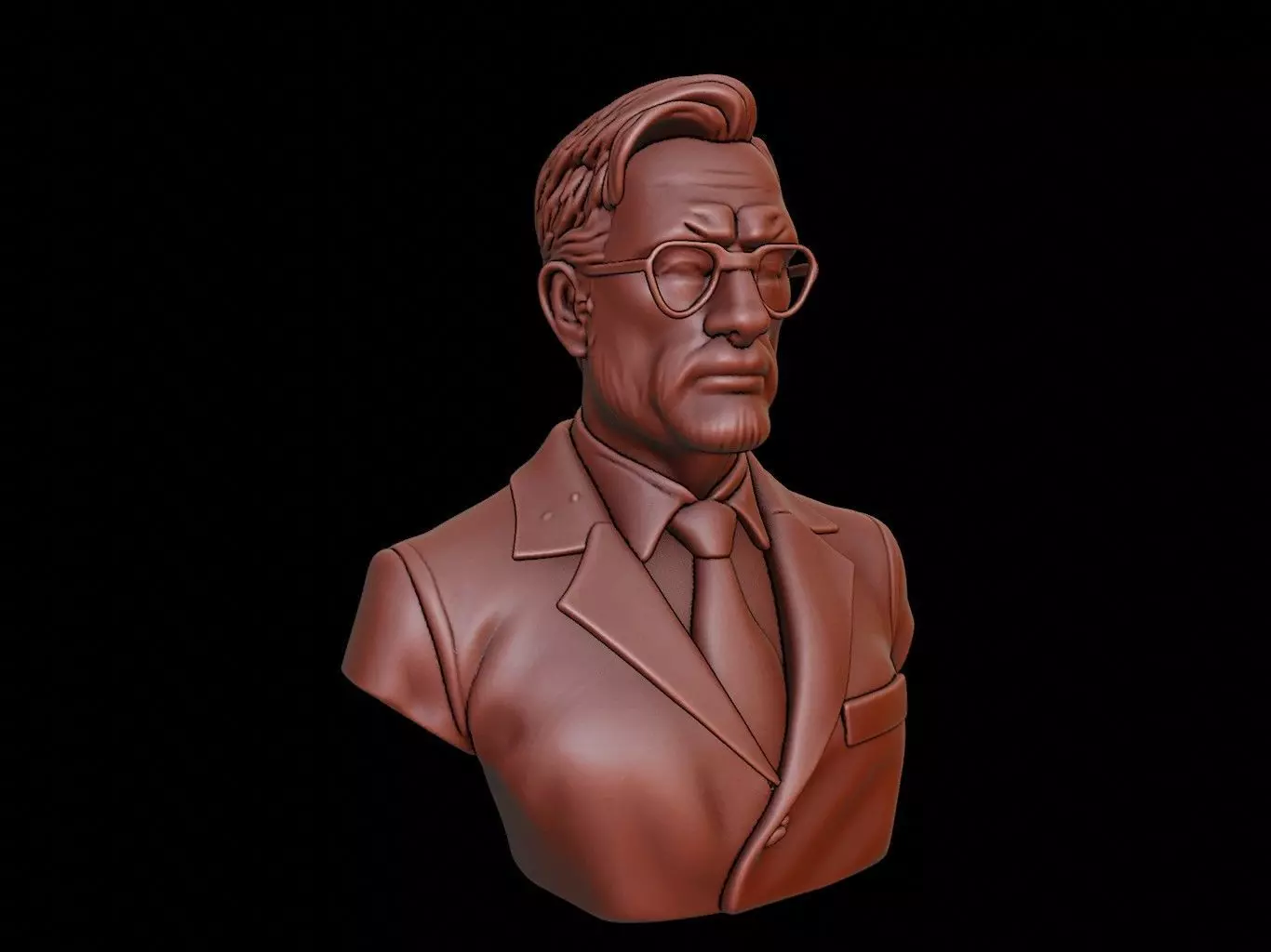 Scientist Bust 3D print model_0