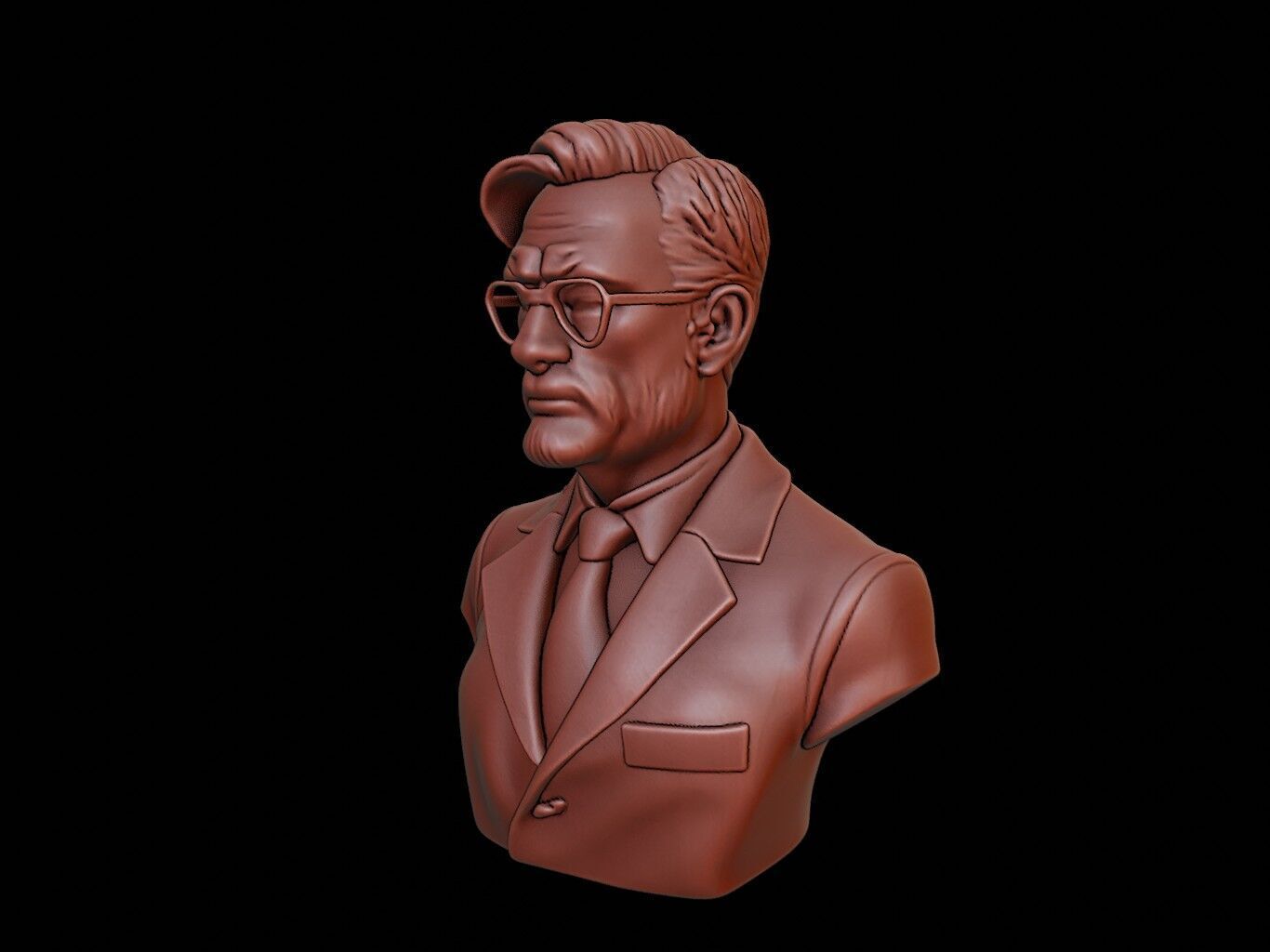 Scientist Bust 3D print model_2