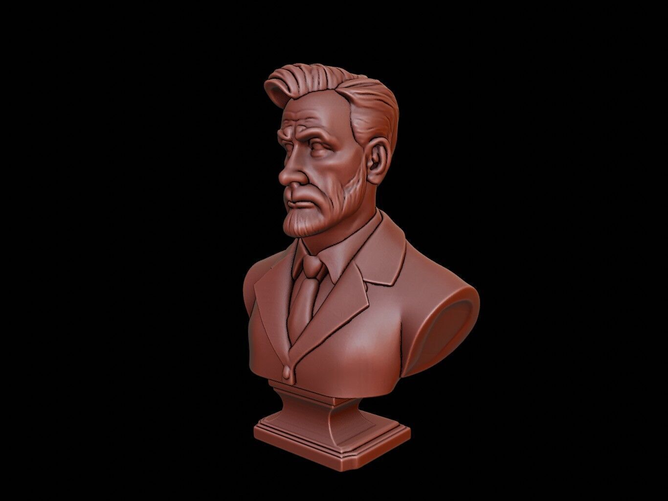 Scientist Bust 3D print model_2