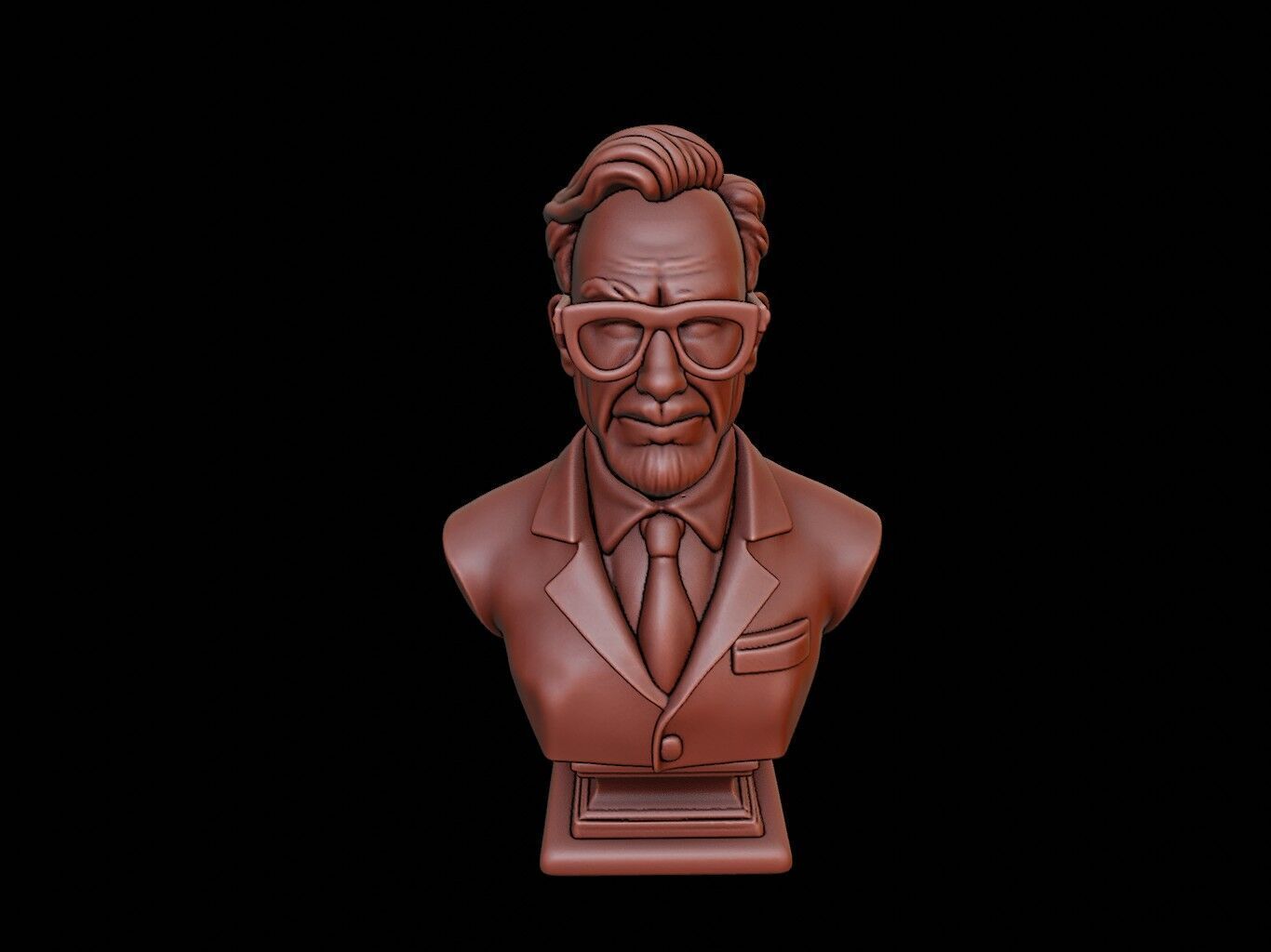 Scientist Bust 3D print model_1